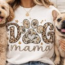  🐾 Dog Mama Shirt – Leopard Print Paw Graphic Tee – Cute Dog Lover Gift – Trendy Pet Mom Shirt