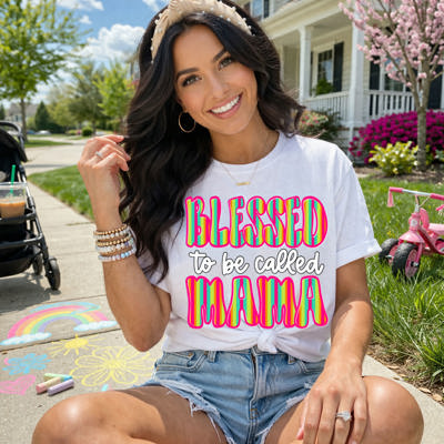 Blessed Retro Mama Tee