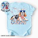 Small Basset Hound Americana Free to Cuddle Graphic Tee