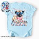 Small Pug Americana Free to Cuddle Graphic Tee