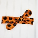  Knotted Headband - Black Cats on Orange