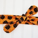  Knotted Headband - Black Cats on Orange