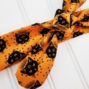  Knotted Headband - Black Cats on Orange