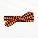  Knotted Headband - Orange and Black Argyle