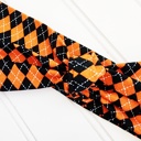  Knotted Headband - Orange and Black Argyle