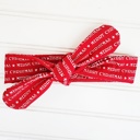  Knotted Headband - Merry Christmas on Red