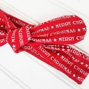  Knotted Headband - Merry Christmas on Red