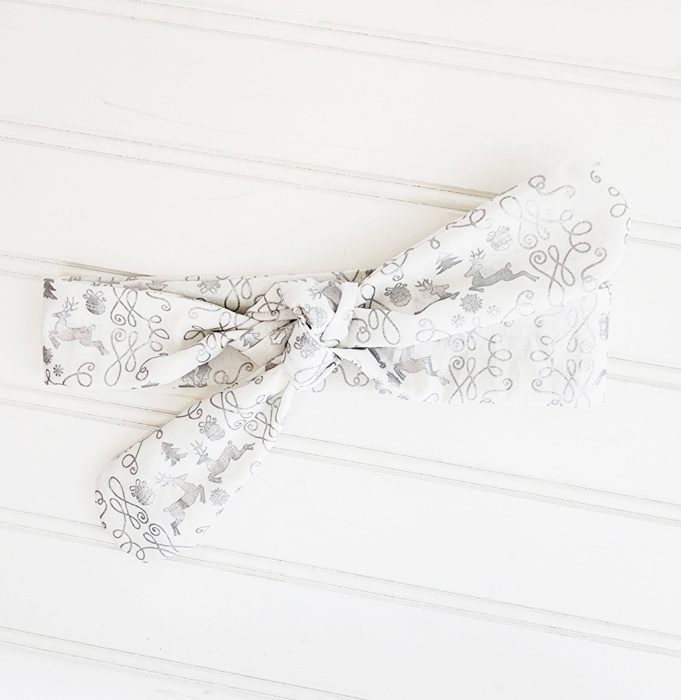 Knotted Headband - Silver Reindeer