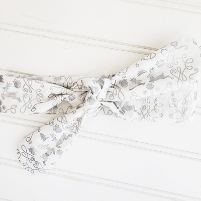 Knotted Headband - Silver Reindeer