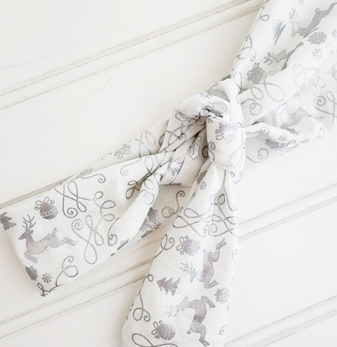 Knotted Headband - Silver Reindeer
