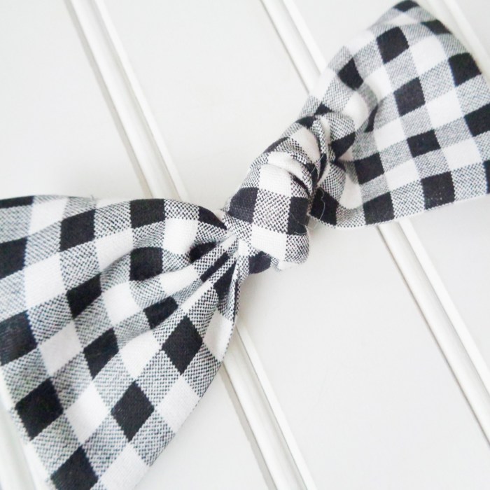 Hair Bow - Black Gingham