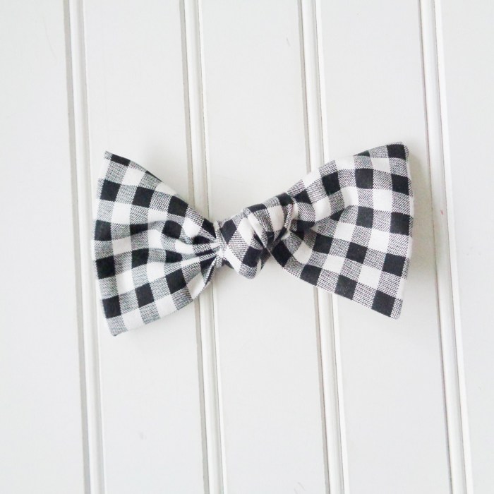 Hair Bow - Black Gingham