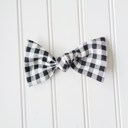  Hair Bow - Black Gingham
