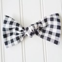  Hair Bow - Black Gingham