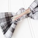  Hair Bow - Black and Gray Plaid