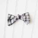  Hair Bow - Black and Gray Plaid