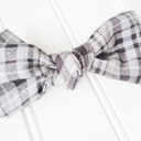  Hair Bow - Black and Gray Plaid