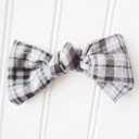  Hair Bow - Black and Gray Plaid
