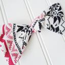  Hair Bow - Black and Red Snowflakes