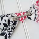  Hair Bow - Black and Red Snowflakes