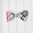  Hair Bow - Black and Red Snowflakes