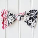  Hair Bow - Black and Red Snowflakes