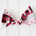  Hair Bow - Black and Red Winter