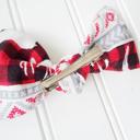  Hair Bow - Black and Red Winter