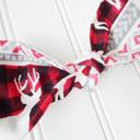  Hair Bow - Black and Red Winter
