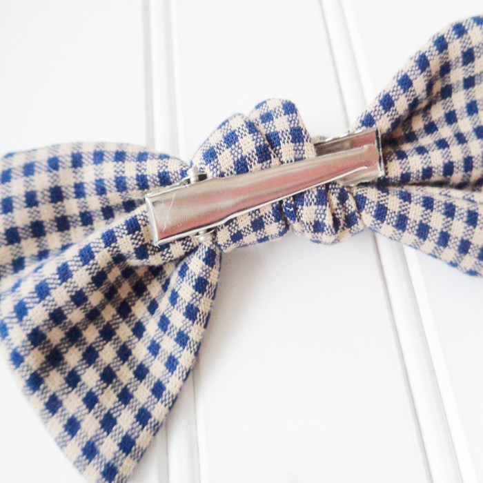 Hair Bow - Navy Check