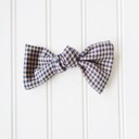  Hair Bow - Navy Check
