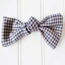  Hair Bow - Navy Check