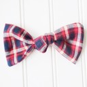  Hair Bow - Navy and Red Plaid