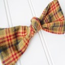  Hair Bow - Olive, Navy and Red Plaid