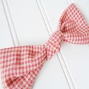  Hair Bow - Pink and Tan Check