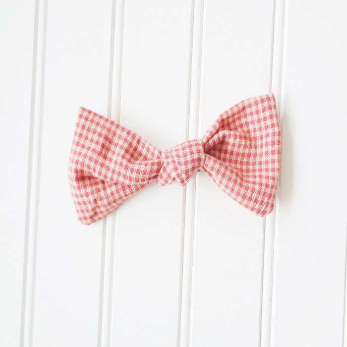 Hair Bow - Pink and Tan Check