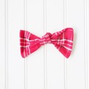  Hair Bow - Red and Navy Plaid