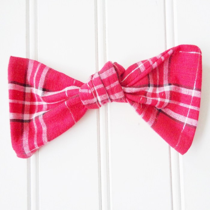 Hair Bow - Red and Navy Plaid