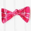  Hair Bow - Red and Navy Plaid
