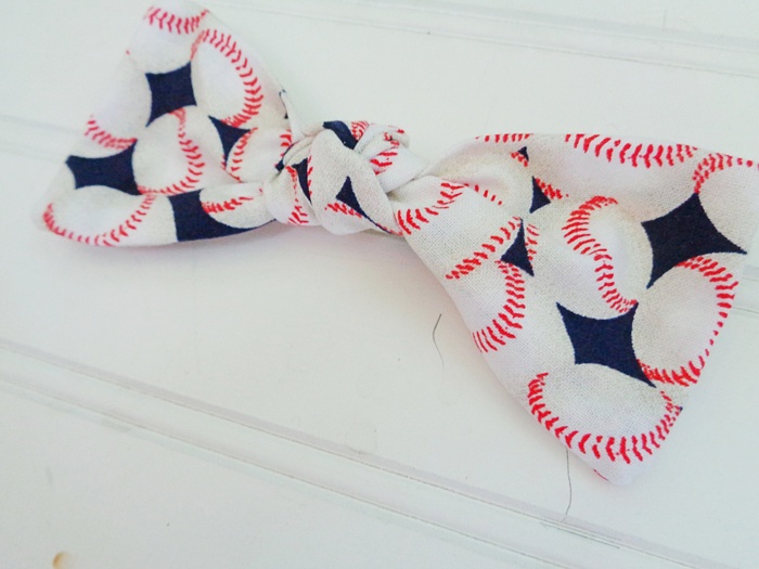 Hair Bow - Baseball Print