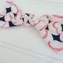  Hair Bow - Baseball Print