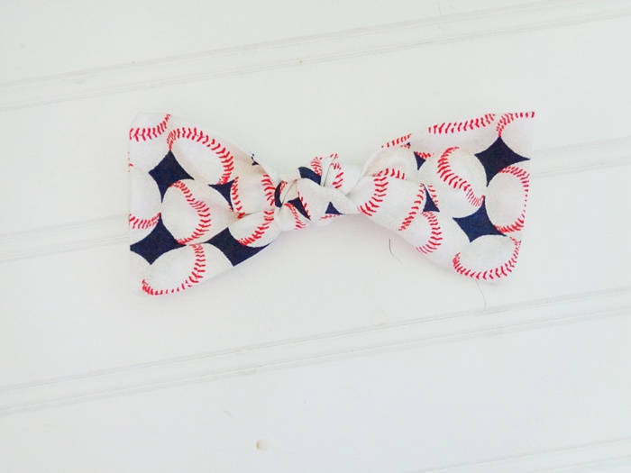 Hair Bow - Baseball Print