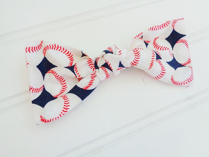 Hair Bow - Baseball Print
