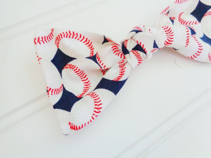 Hair Bow - Baseball Print
