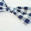  Hair Bow - Navy Gingham