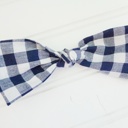  Hair Bow - Navy Gingham