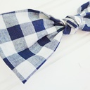  Hair Bow - Navy Gingham