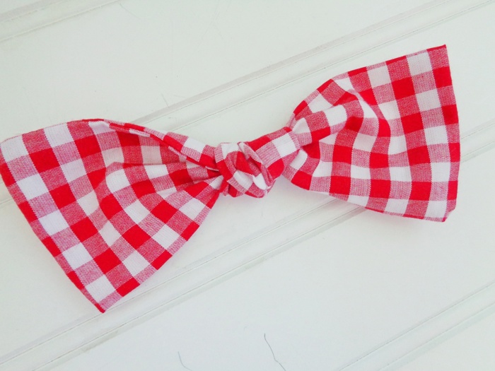 Hair Bow - Red Gingham