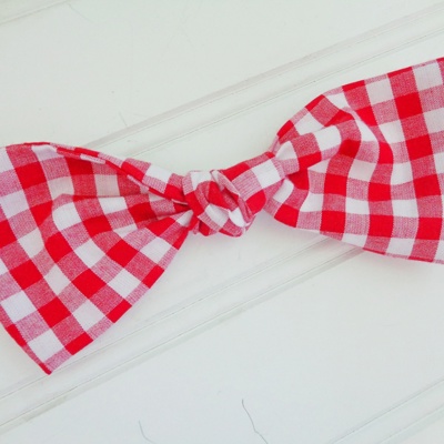 Hair Bow - Red Gingham