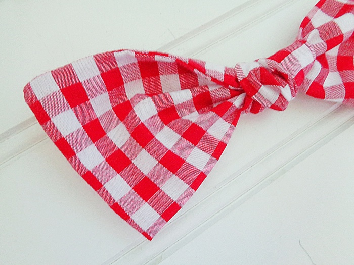 Hair Bow - Red Gingham